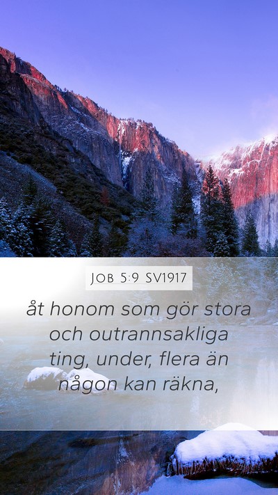 Job 5:9 SV1917 Bible Verse Image
