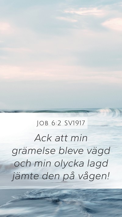 Job 6:2 SV1917 Bible Verse Image