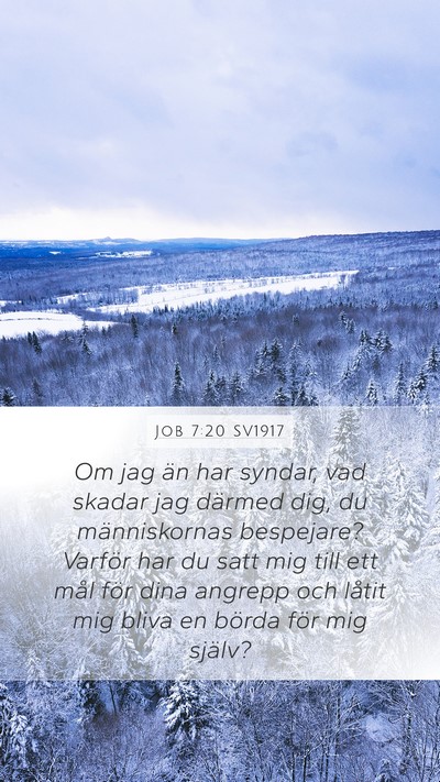 Job 7:20 SV1917 Bible Verse Image