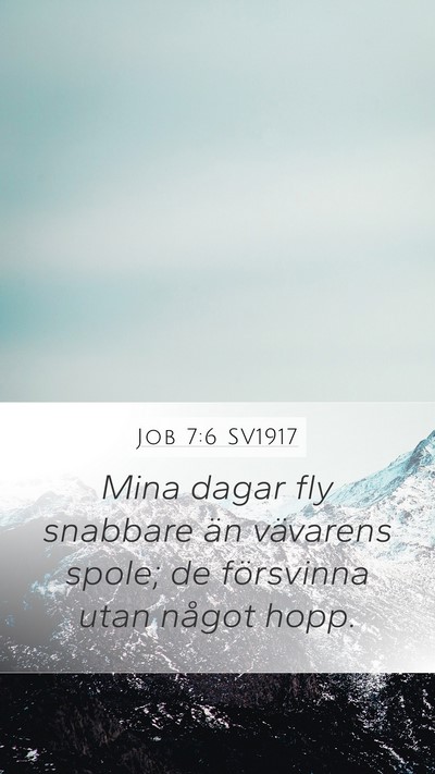 Job 7:6 SV1917 Bible Verse Image