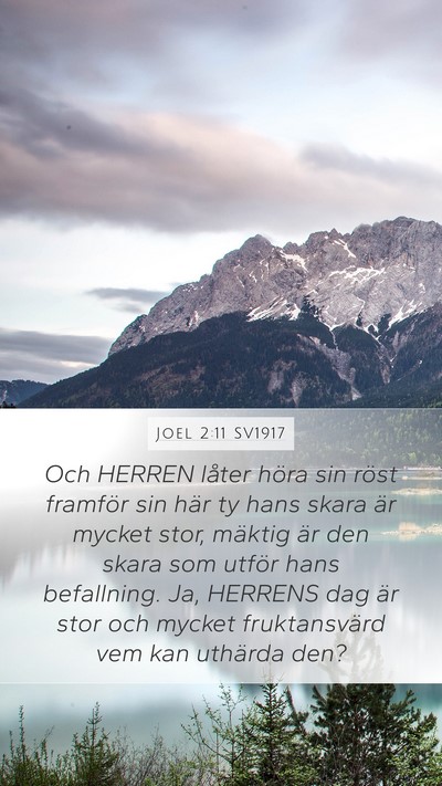 Joel 2:11 SV1917 Bible Verse Image