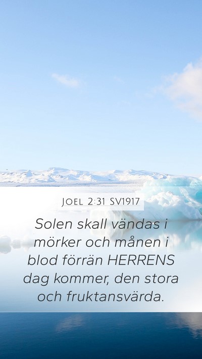 Joel 2:31 SV1917 Bible Verse Image