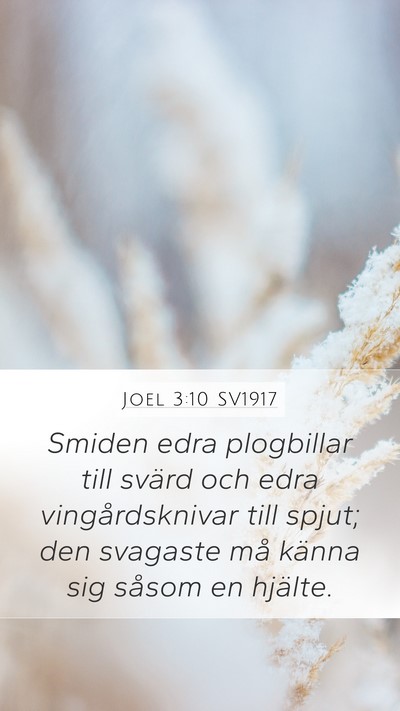 Joel 3:10 SV1917 Bible Verse Image