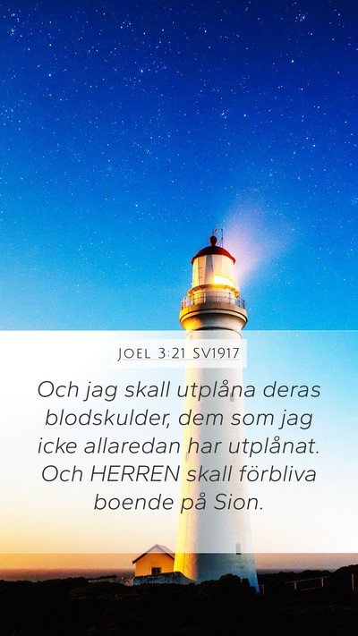 Joel 3:21 SV1917 Bible Verse Image