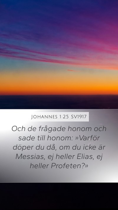 Johannes 1:25 SV1917 Bible Verse Image
