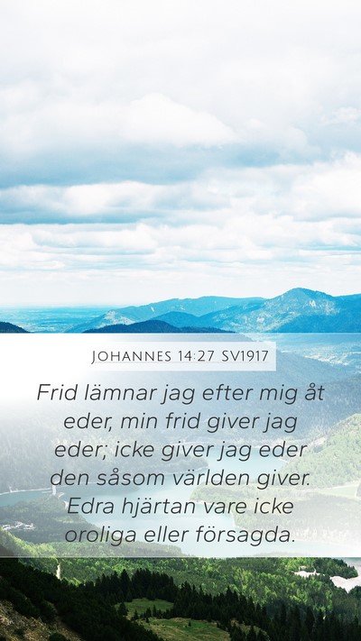 Johannes 14:27 SV1917 Bible Verse Image