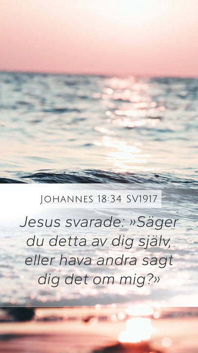 Johannes 18:34 SV1917 Mobile Phone Wallpaper - Jesus svarade: »Säger du detta av dig själv, - Mobile Bible Verse Wallpaper