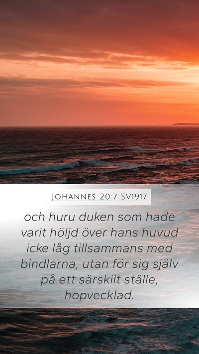 Johannes 20:7 SV1917 Mobile Phone Wallpaper - och huru duken som hade varit höljd över hans - Mobile Bible Verse Wallpaper