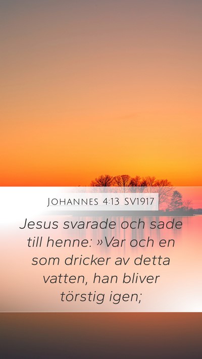 Johannes 4:13 SV1917 Mobile Phone Wallpaper - Jesus svarade och sade till henne: »Var och en - Mobile Bible Verse Wallpaper