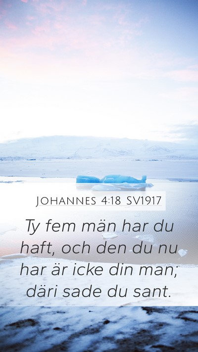 Johannes 4:18 SV1917 Mobile Phone Wallpaper - Ty fem män har du haft, och den du nu har är - Mobile Bible Verse Wallpaper