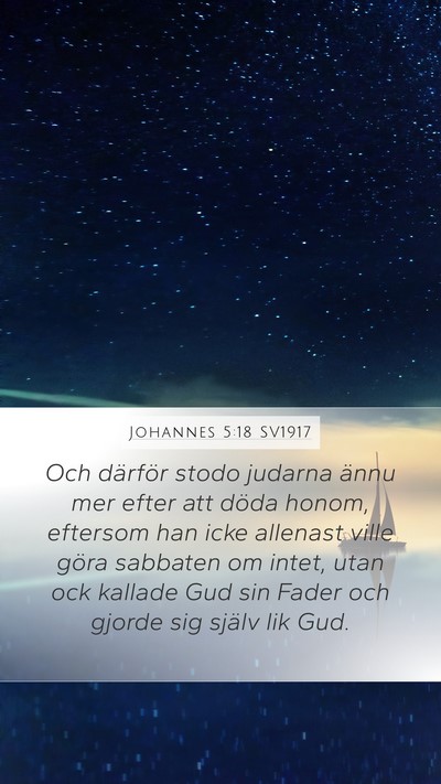 Johannes 5:18 SV1917 Bible Verse Image