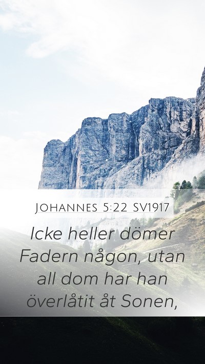 Johannes 5:22 SV1917 Bible Verse Image