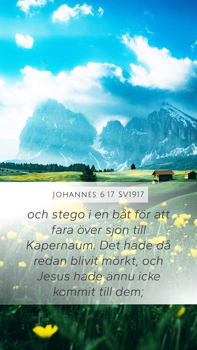 Johannes 6:17 SV1917 Mobile Phone Wallpaper - och stego i en båt för att fara över sjön - Mobile Bible Verse Wallpaper
