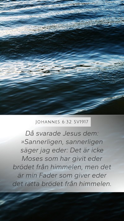 Johannes 6:32 SV1917 Mobile Phone Wallpaper - Då svarade Jesus dem: »Sannerligen, sannerligen - Mobile Bible Verse Wallpaper