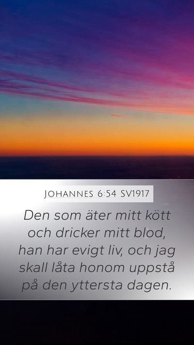 Johannes 6:54 SV1917 Bible Verse Image