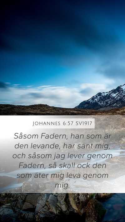 Johannes 6:57 SV1917 Mobile Phone Wallpaper - Såsom Fadern, han som är den levande, har sänt - Mobile Bible Verse Wallpaper