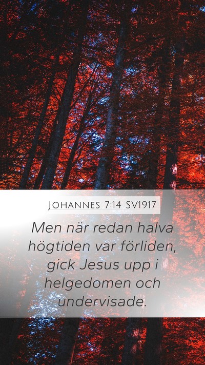 Johannes 7:14 SV1917 Mobile Phone Wallpaper - Men när redan halva högtiden var förliden, - Mobile Bible Verse Wallpaper