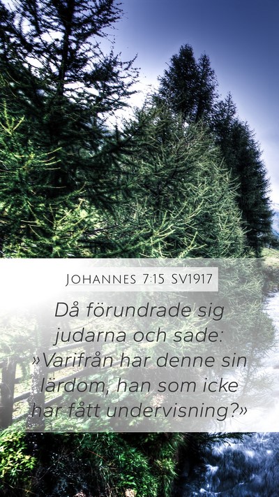 Johannes 7:15 SV1917 Mobile Phone Wallpaper - Då förundrade sig judarna och sade: »Varifrån - Mobile Bible Verse Wallpaper