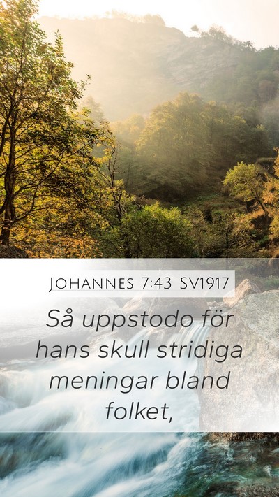 Johannes 7:43 SV1917 Mobile Phone Wallpaper - Så uppstodo för hans skull stridiga meningar - Mobile Bible Verse Wallpaper