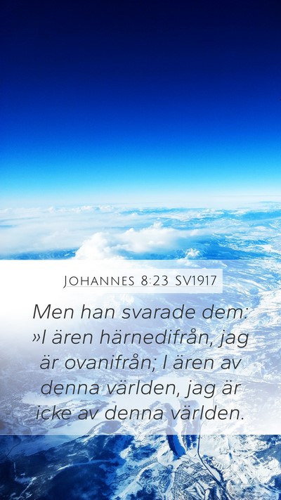 Johannes 8:23 SV1917 Bible Verse Image