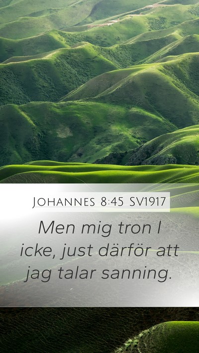 Johannes 8:45 SV1917 Bible Verse Image