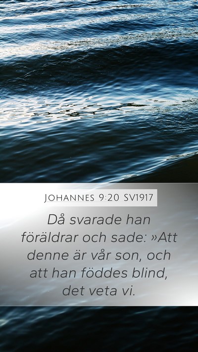 Johannes 9:20 SV1917 Bible Verse Image