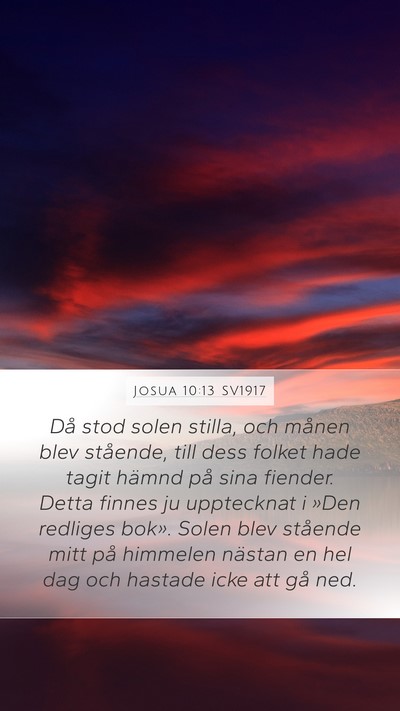 Josua 10:13 SV1917 Bible Verse Image