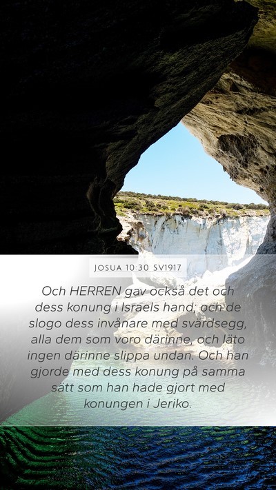 Josua 10:30 SV1917 Bible Verse Image