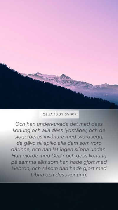 Josua 10:39 SV1917 Bible Verse Image
