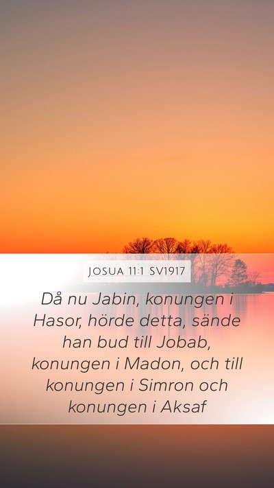 Josua 11:1 SV1917 Bible Verse Image