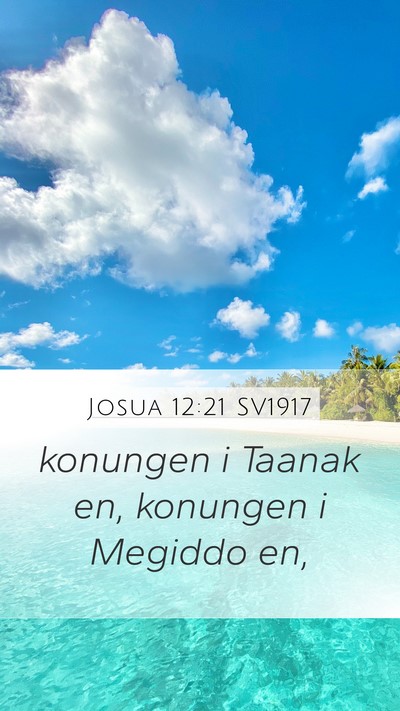 Josua 12:21 SV1917 Mobile Phone Wallpaper - konungen i Taanak en, konungen i Megiddo - Mobile Bible Verse Wallpaper