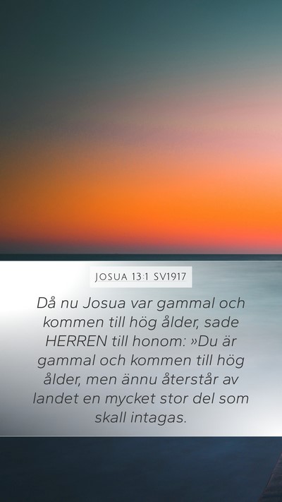 Josua 13:1 SV1917 Mobile Phone Wallpaper - Då nu Josua var gammal och kommen till hög - Mobile Bible Verse Wallpaper
