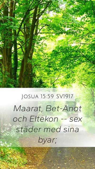 Josua 15:59 SV1917 Mobile Phone Wallpaper - Maarat, Bet-Anot och Eltekon -- sex städer med - Mobile Bible Verse Wallpaper