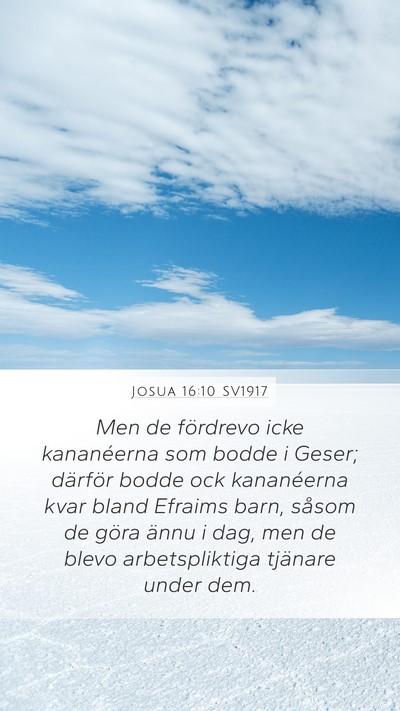 Josua 16:10 SV1917 Mobile Phone Wallpaper - Men de fördrevo icke kananéerna som bodde i - Mobile Bible Verse Wallpaper