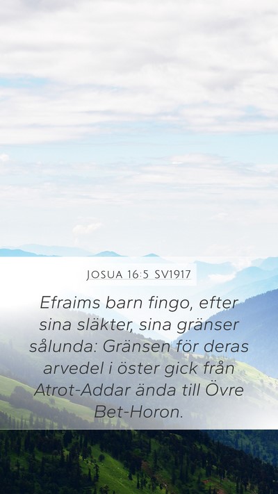 Josua 16:5 SV1917 Bible Verse Image