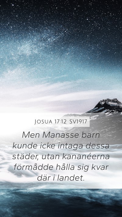 Josua 17:12 SV1917 Mobile Phone Wallpaper - Men Manasse barn kunde icke intaga dessa städer, - Mobile Bible Verse Wallpaper