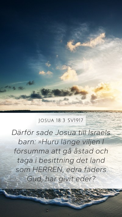 Josua 18:3 SV1917 Bible Verse Image