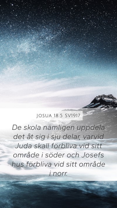 Josua 18:5 SV1917 Bible Verse Image