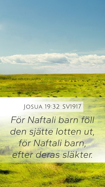 Josua 19:32 SV1917 Bible Verse Image