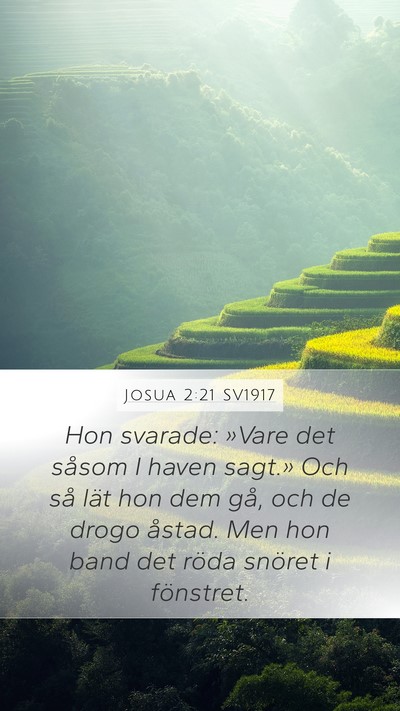 Josua 2:21 SV1917 Mobile Phone Wallpaper - Hon svarade: »Vare det såsom I haven sagt.» - Mobile Bible Verse Wallpaper