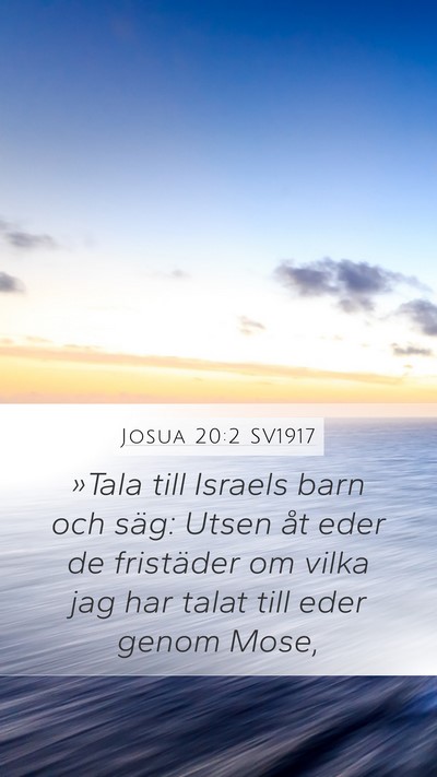 Josua 20:2 SV1917 Mobile Phone Wallpaper - »Tala till Israels barn och säg: Utsen åt eder - Mobile Bible Verse Wallpaper