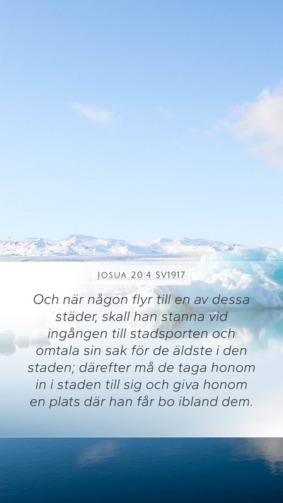 Josua 20:4 SV1917 Mobile Phone Wallpaper - Och när någon flyr till en av dessa städer, - Mobile Bible Verse Wallpaper
