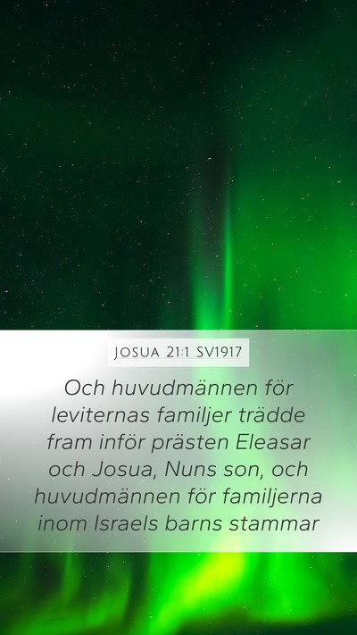 Josua 21:1 SV1917 Mobile Phone Wallpaper - Och huvudmännen för leviternas familjer trädde - Mobile Bible Verse Wallpaper