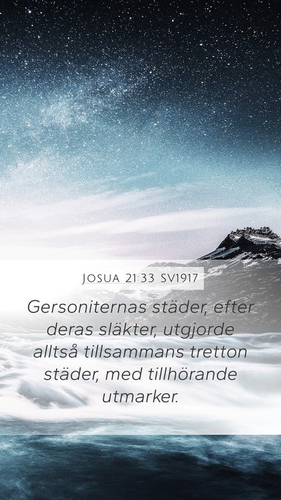 Josua 21:33 SV1917 Mobile Phone Wallpaper - Gersoniternas städer, efter deras släkter, - Mobile Bible Verse Wallpaper