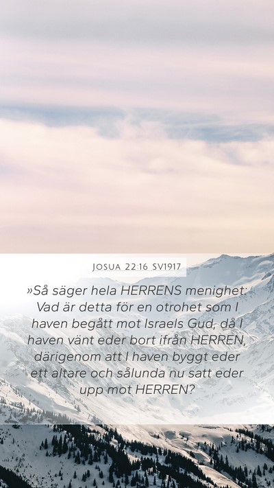 Josua 22:16 SV1917 Bible Verse Image