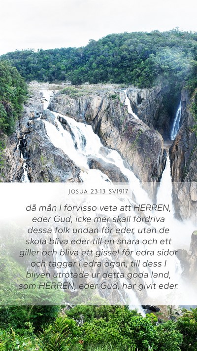 Josua 23:13 SV1917 Mobile Phone Wallpaper - då mån I förvisso veta att HERREN, eder Gud, - Mobile Bible Verse Wallpaper