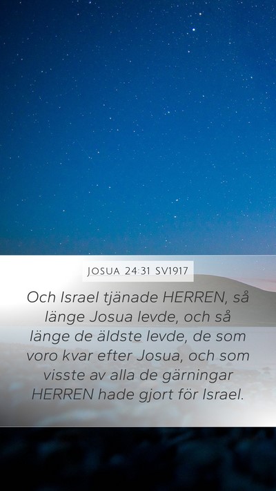 Josua 24:31 SV1917 Bible Verse Image
