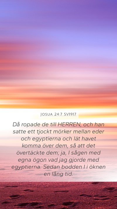 Josua 24:7 SV1917 Mobile Phone Wallpaper - Då ropade de till HERREN, och han satte ett - Mobile Bible Verse Wallpaper
