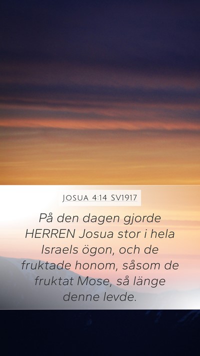 Josua 4:14 SV1917 Bible Verse Image