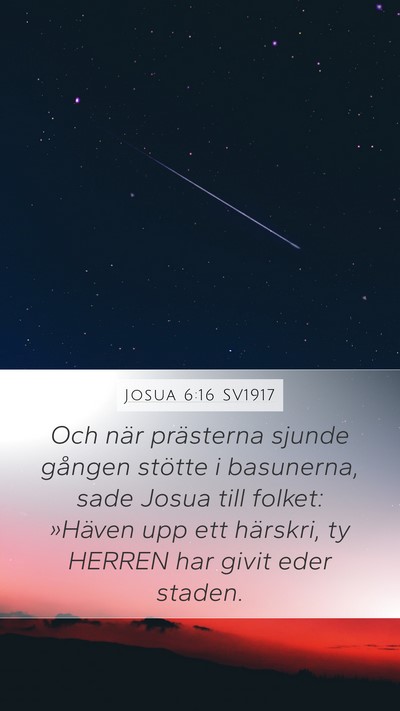 Josua 6:16 SV1917 Bible Verse Image